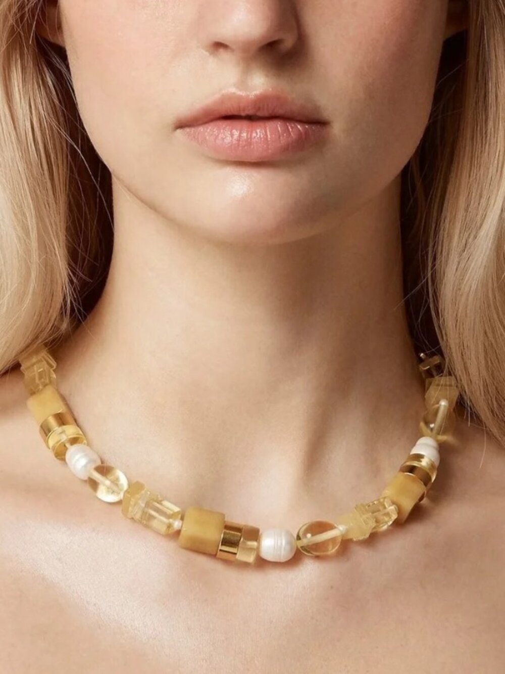 J. Crew Stone And Pearl Statement Necklace